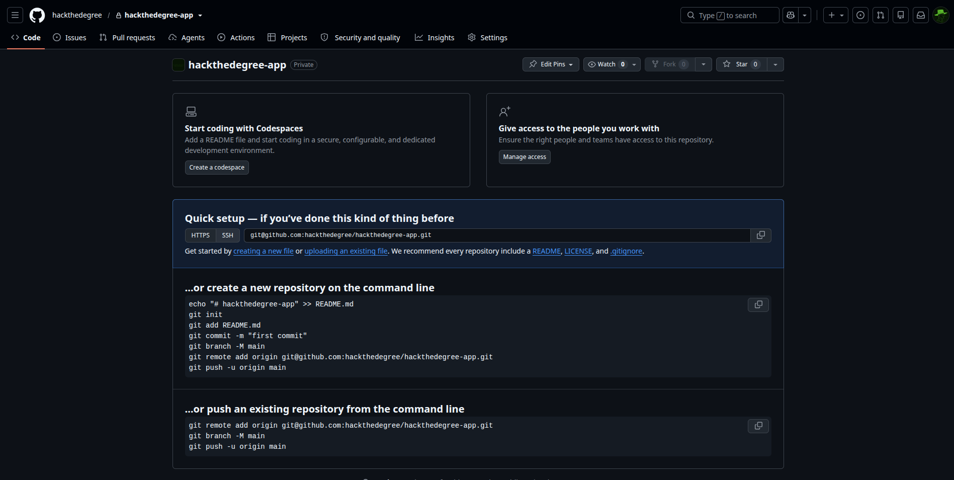 Empty GitHub Repo